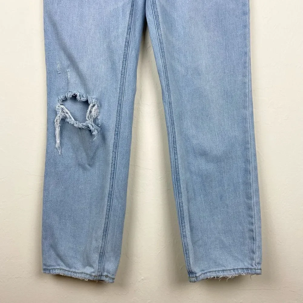 Abercrombie & Fitch Ankle Straight Ultra High-Rise Curve Love Distressed Jeans
